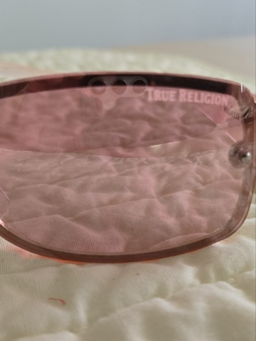 True Religion Pink Translucent Shield Sunglasses - Picture 4 of 5